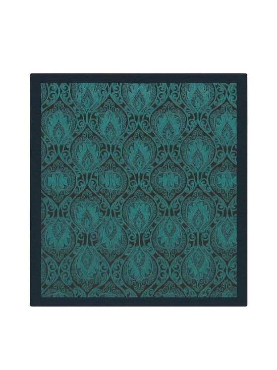Unspecified Accessories - Silk Square Scarf Brown & Turquoise Paisley Design 20"x20" Elegant Soft Handkerc